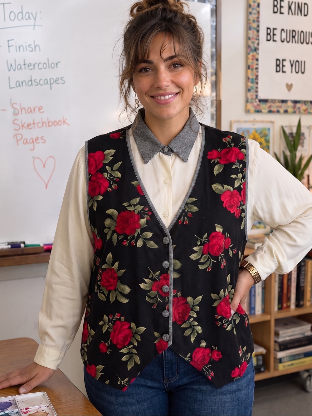 VINTAGE JESSICA SCOTT Double Layer Vest Blouse